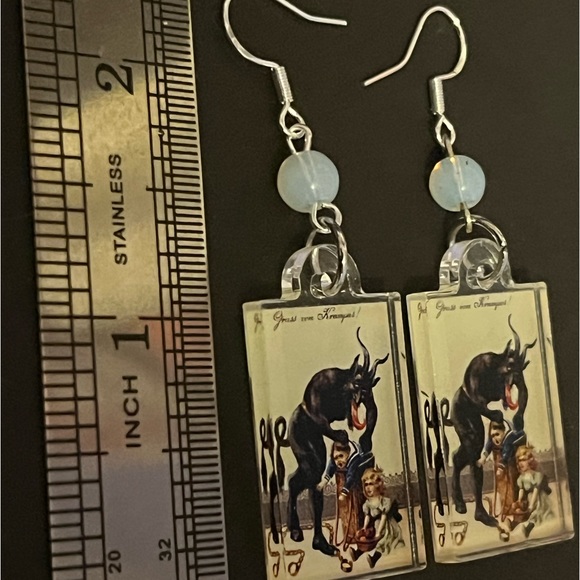 Krampus earrings, vintage style gruss vom krampus earrings - Picture 2 of 3